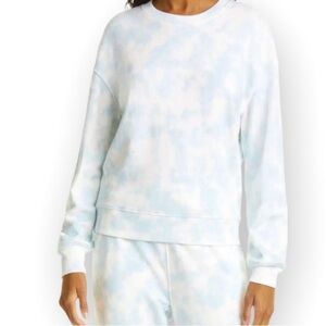 Rails blue and white tie dye pullover